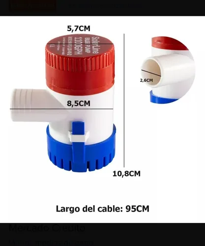 Bomba De Achique Electrica 12 V De 1100 Gph (lph)lancha Bote