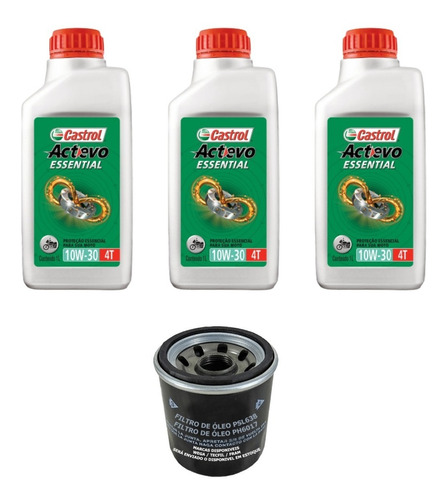 Kit Troca Óleo 3l Castrol 10w30 + Filtro Honda Cb 500x 2014