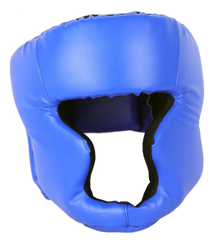 Head Guard Boxeo Sparring Pu Cuero Kickboxing 58 A 66cm Azul