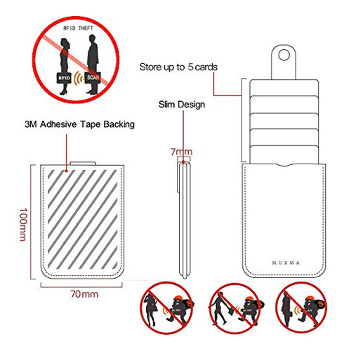 Tarjetero Celular Para Universal Celulars Negro Canvas Leath