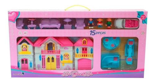 Imagem 6 de 6 de Casinha Infantil De Boneca Lar Doce Lar Luz Som C/ 15 Peças