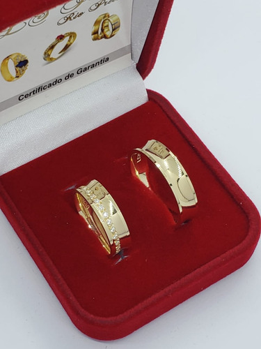 Par Alianças Côncava Com 5.50mm Em Ouro 18k Anatômica