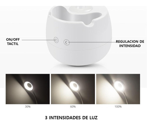 Lampara Escritorio Velador Led Recargable Flexible Mesa Luz