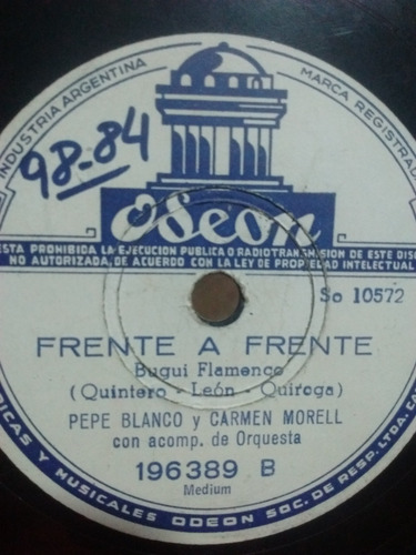 Pepe Blanco Carmen Morell Disco Pasta Odeon 196389 C69