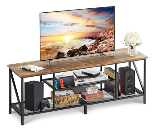 Mueble De Tv Moderno De 55" Furrific color marrón oscuro