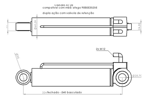 Cilindro Bascular Cabine Mecedes Atego Mbb 9585530205