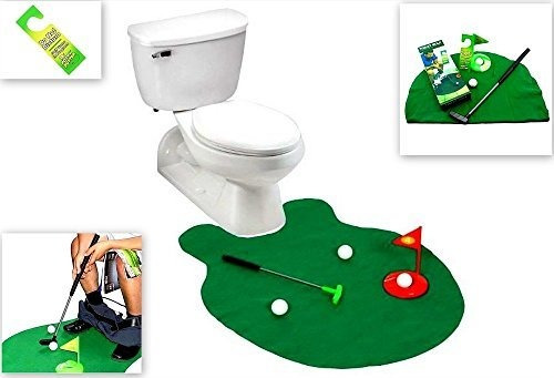 Practica De Putter De Tocador De Golf En El Baño Con Este P