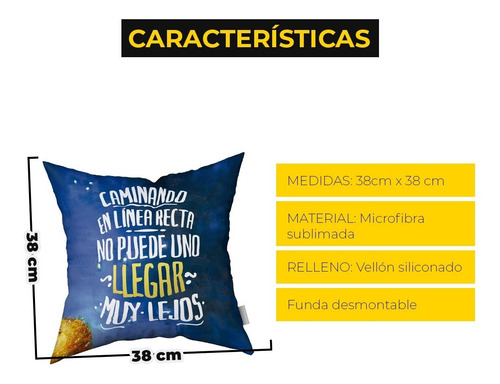Imagen 3 de 3 de Almohadón Para Sillas Sillones Sublimado Principito Frase