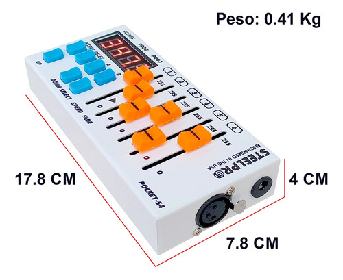 Controlador Dmx Profesional Luces Dj 54 Canales Steelpro Color Blanco
