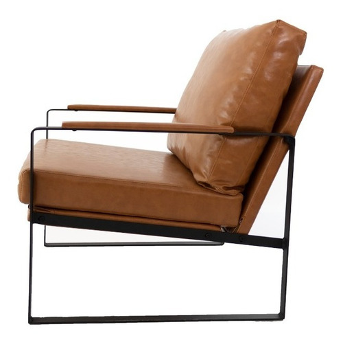 Imagem 3 de 4 de Poltrona Boss Pu Camarelo Com Base De Ferro