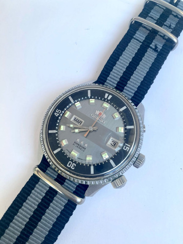 Reloj Orient King Diver Made In Japan 42 Mm 1970 Gris Y Negra Plateado (Usado)