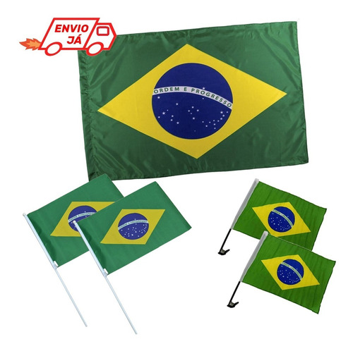 Kit Bandeira Do Brasil - 5 Peças