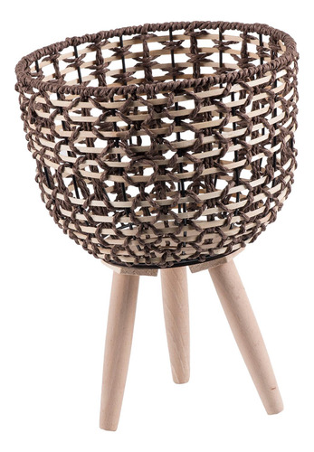 Soporte De Planta De Cesta Tejida Con Exhibición Estilo A S