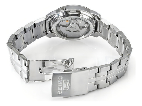 Relógio Masculino Seiko 5 Snkk81k1 Automático Cor da correia Prateado Cor do bisel Prateado Cor do fundo Preto