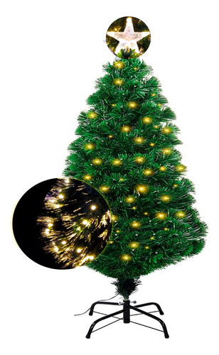 Árvore De Natal Fibra Ótica Amarelo 90cm - Pequenos Detalhes