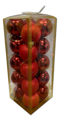 Bolas De Navidad Adornos Navideños X20 Esferas Deco Pettish Color Rojo 2733