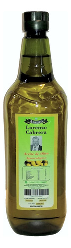 Aceite Oliva Virgen Agroecológico, Botella 1 L. Sabor Medio