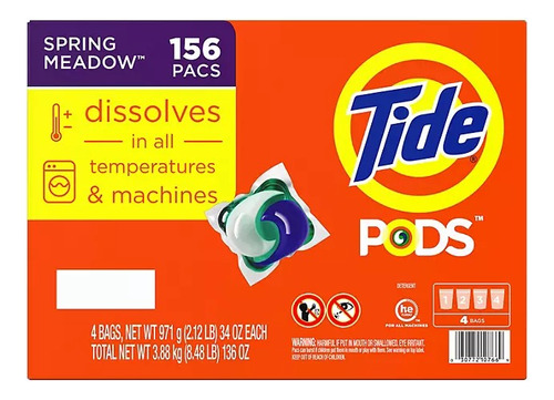 Tide Pods Detergente Liquido Aroma Primavera 156 Capsulas 