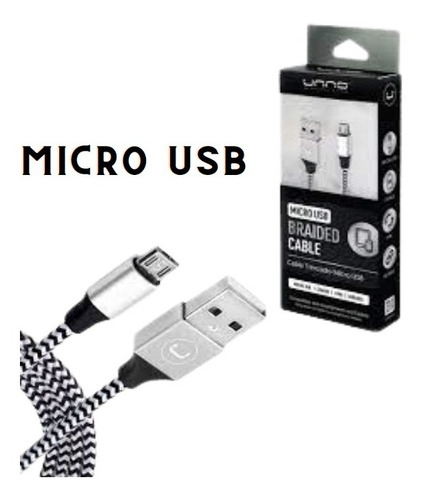 Cable Micro Usb Trenzado Celulares Tablets Unno 1.5 Metros