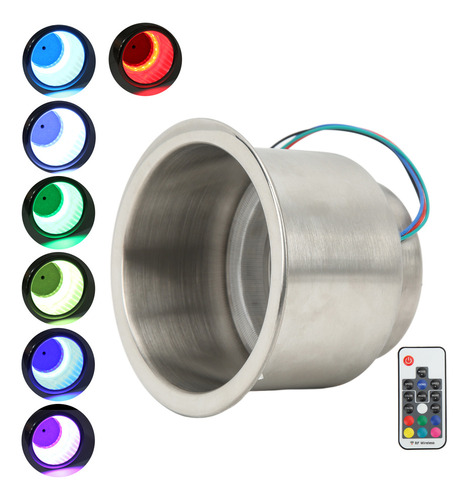 Suporte Para Copos De Bebida Rgb Para Carro De 14 Leds De Aç