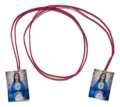 80 Collar Hilo Rojo Escapulario Virgen Espera De Embarazo