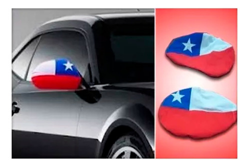 Cubre Espejo Bandera Chilena Pack 2 Fundas Cubre Retrovisor