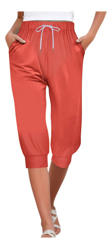 Pantalones Largos Holgados Elas Con Cintura Capris V48 Para