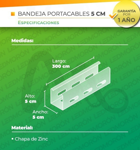 Bandeja Porta Cable Perforada 5cm X 3 Metros 0.7mm
