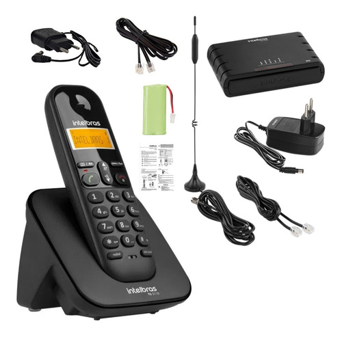 Kit Telefone Intelbas E Interface Celular 3g Desbloqueado Cor Preto