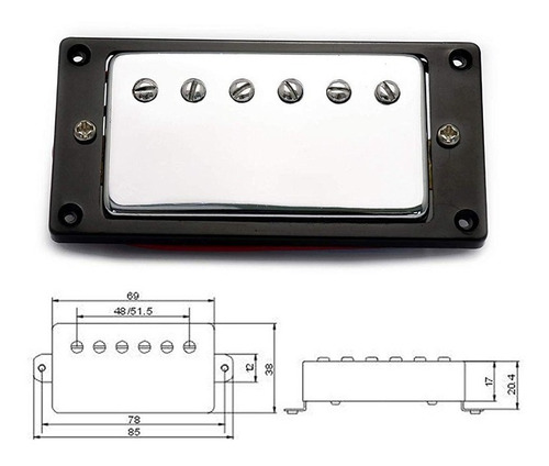 Pastillas Humbuckers Con Marcos Para Les Paul Y Otros Color Negro