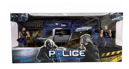 Policia Playset 7 Con 2 Figuras Y Accesorios En Caja