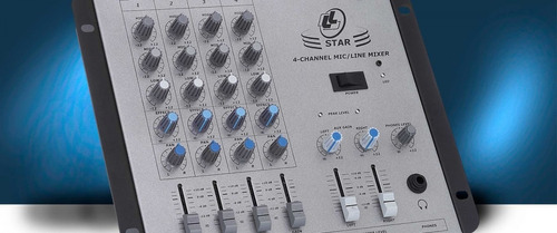 Mesa De Som Lláudio Star 4 Mo Compacta 4 Canais