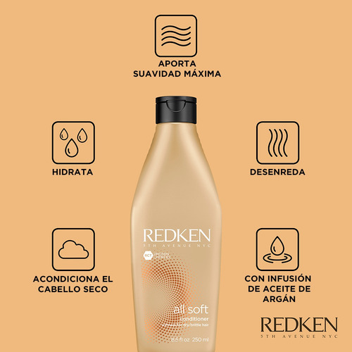 Imagen 2 de 5 de Acondicionador All Soft Para Cabello Seco