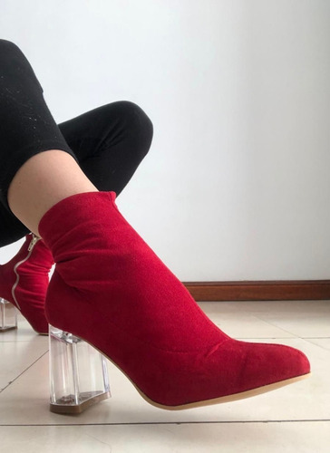 Botas Botinetas Elastizadas Taco Acrilico De Calzadosoher