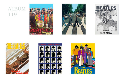 Cuadro Decorativo The Beatles Album 6 Piezas Hogar