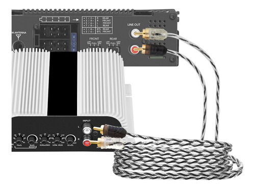 Cabo Rca Taramps 5 Metros 5m 500cm Estereo Banhado A Ouro Double Injetado Stereo Som Automotivo