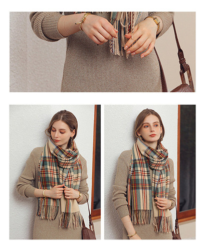 / Para Bufanda A Cuadros De Invierno Para Mujer, Bufanda