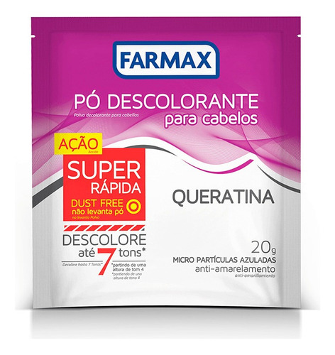 Pó Descolorante Capilar Queratina Farmax 20g