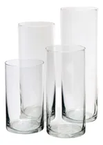 Comprar Royal Imports Juego De 4 Floreros Cilíndricos De Cristal De
