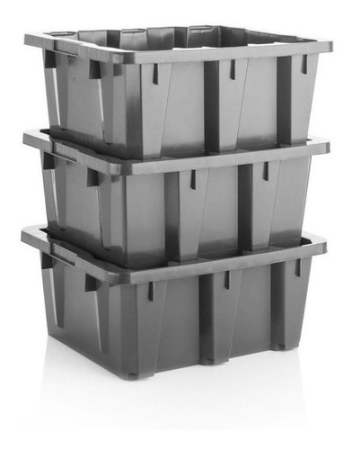 Imagen 2 de 6 de Oferta Del Dia Canasta Estra 4-1001431 Gris Trafico 50x41x22