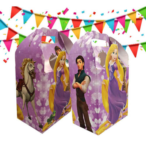 Rapunzel Paquete Fiesta Caja Dulcera Tridimensional 20 Pzas