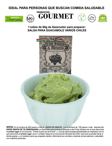 Especias Deshidratadas P/prep Guacamole Varios Chiles 60g