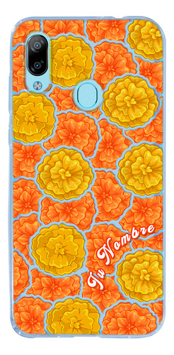 Funda Para Zte Para Mujer Flores Cempasúchil Con Nombre
