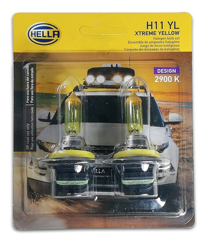 Foco H11 Yellow Amarillo Premium 55 Watts 2 Focos Hella