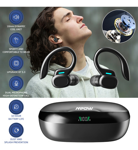 Auriculares Inalambricos Bluetooth 5.3 Con Microfono