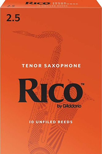 Rico Por D'addario Rka1025 Tenor Sax Reeds, Fuerza 2,5, 10-p