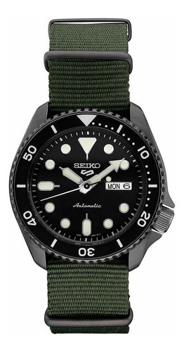 Relógio masculino Seiko Srpd91 Automatic Green Pulse Nylon