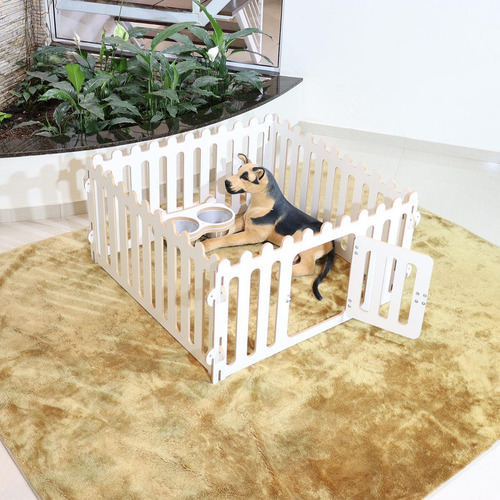 Cercado Para Cães Coelho De Luxo Pequeno - Com Comedouro Cor Branco