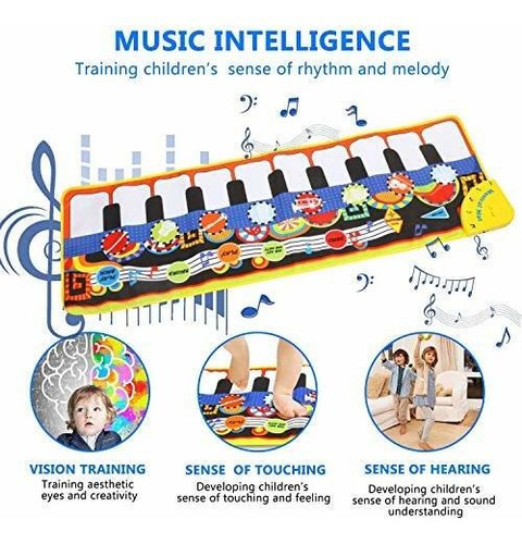 Alfombra De Piano Para Niños Y Niñas Duradera Colorido