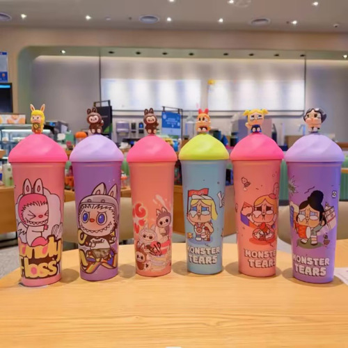 Vaso Termo Acero Inoxidable Popote Labubu Monster Tears